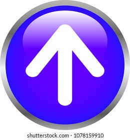 Purple Shiny round button with Up arrow mark