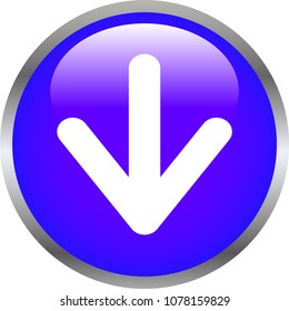 Purple Shiny round button with Down arrow mark