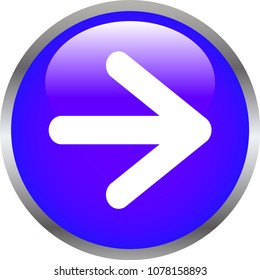 Purple Shiny round button with Right arrow mark