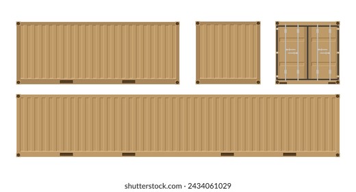 Lila Versandfrachtcontainer für den Transport. Vektor-Illustration im flachen Stil. Isoliert auf weißem Hintergrund.