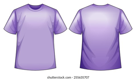Camisa púrpura con vista frontal y posterior