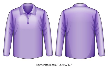 Purple shirt with front and back view