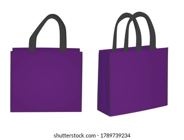 Purple shopping bag. vector illustration