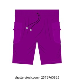 purple shorts. shorts with two pockets. clothing theme. vector illustration