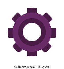purple silhouette gear wheel icon