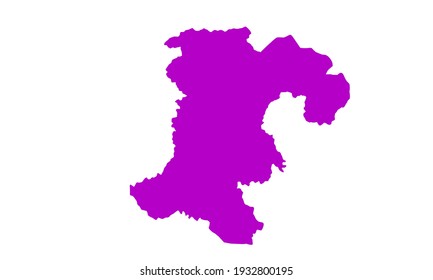 Purple silhouette of the island of Oakse in Estonia on a white background