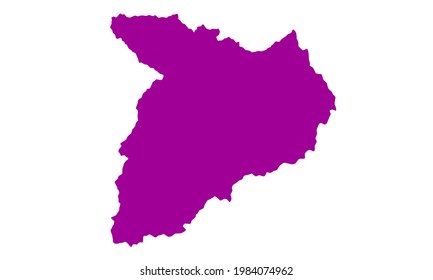 Purple silhouette of map of the city of Baghlan in Afghanistan