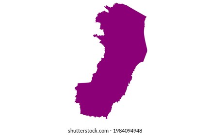 Purple silhouette map of the city of Espirito Santo in Brazil