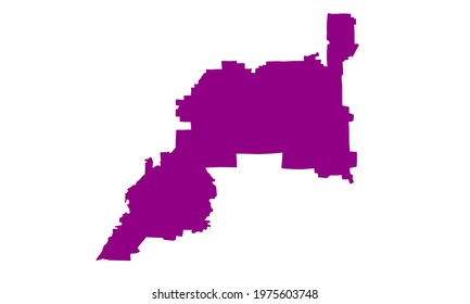 Purple silhouette of map of the city of Henderson in nevada