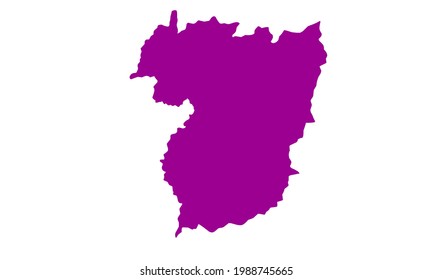 Purple silhouette map of the city of Villarreal in Spain