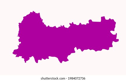 Purple silhouette map of the city of Vologda in Russia