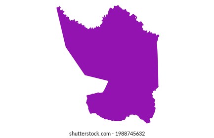 Purple silhouette map of the Province of Misiones in Argentina