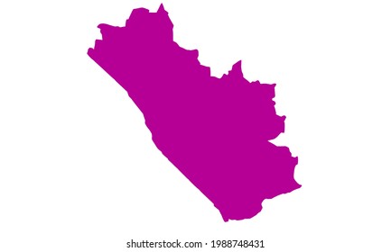 Purple silhouette map of Sukabumi City in West Java