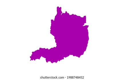 Purple silhouette map of Sukabumi City in West Java