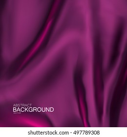 Purple silk fabric. Vector illustration with purple satin or silk fabric. Vector silk textile