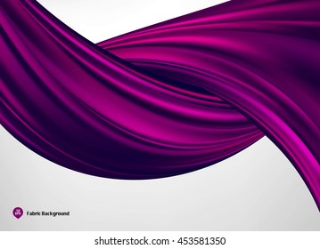 Purple silk or satin fabric on white background for grand opening ceremony or other occasion