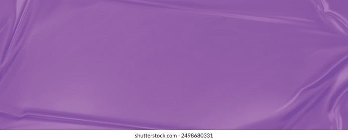Purple silk satin luxury background. Purple elegant background with space for design. Draped fabric Flat lay, Template, cover, header, Wide banner. panoramic view. 3D vector illustration.