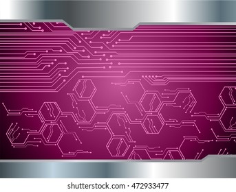 purple silver abstract cyber future technology concept background, illustration, circuit board, binary code