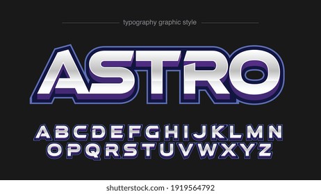 Purple Silver Colorful 3D Gaming Logo Futuristic Sports Typography Text Effect