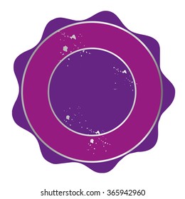 purple and silver framed label logo wappen