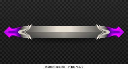 Purple and Silver Game Title Lower Third Banner for Game UI Designs