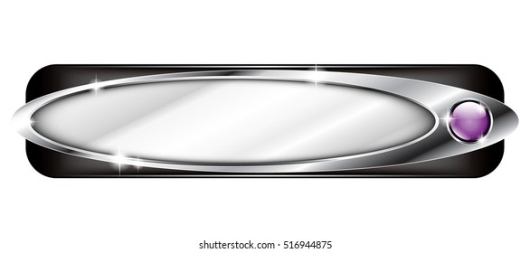 Purple and silver oval background, with space for your text. Vector illustration on transparent background.