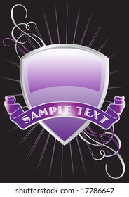 Purple and Silver Shield. Vector Illustration. For more illustrations VISIT MY GALLERY.