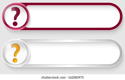 purple and silver vector abstract buttons with question mark