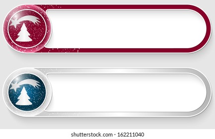 purple and silver vector abstract buttons with a Christmas motif
