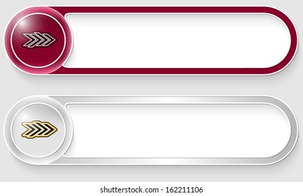 purple and silver vector abstract buttons with arrows