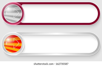 purple and silver vector abstract buttons with transparent arrow