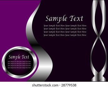 A purple and Silver Vector Business card or Background Template