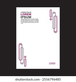 Purple , silver and white design on white  background. A4 size book cover template for annual report, magazine, booklet, proposal, portfolio, brochure, poster