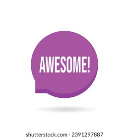 purple simple awesome bubble like small popup. flat style trend modern minimal excellent or surprise logotype graphic design web element isolated on white background