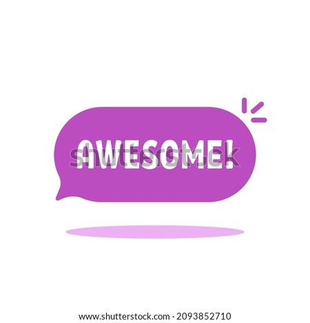 purple simple awesome bubble like small popup. flat style trend modern minimal excellent or surprise logotype graphic design web element isolated on white background