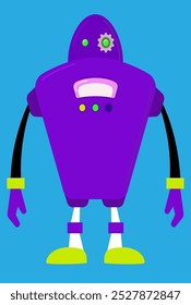 Ilustración vectorial de robot simple púrpura