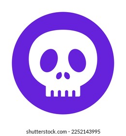 Purple skull mark. Poisonous or hazardous material. Vector.