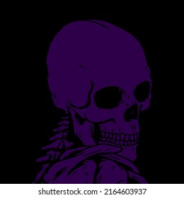 purple skull silhouette illustration vector