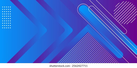 Purple and sky blue abstract gradient background with arrow dynamic shapes lines and dynamic shapes 3D composition vector illustration eps10. Perfect for modern projects basktop wallpaper poster art.