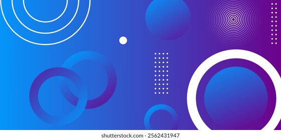 Purple and sky blue abstract gradient background with geometric rounded shapes pattern vector illustration eps10. perfect for modern projects basktop wallpaper banner poster art texture science effect