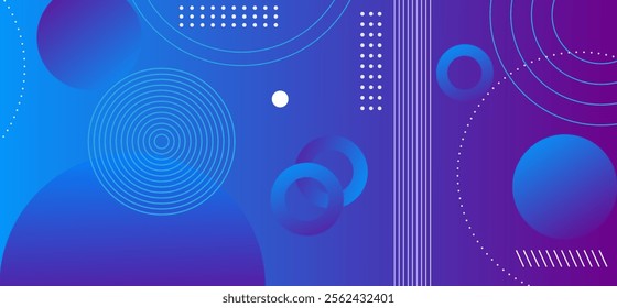 Purple and sky blue abstract gradient background with geometric rounded shapes pattern vector illustration eps10. perfect for modern projects basktop wallpaper banner poster art texture science effect