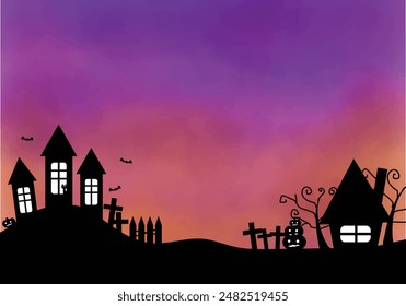 Purple sky Halloween image background image