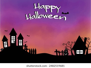 Purple sky Halloween image background image