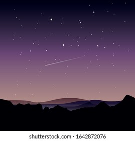 purple sky in a mountain