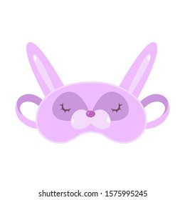 Purple sleeping mask in bear face shape vector illustration