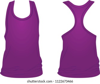 Purple sleeveless t shirt. vector illustration