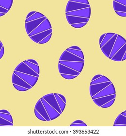 Purple sliced easter eggs seamless pattern