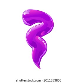 Purple slime stain, splash or blob. Pink jelly in cartoon flat style. Vector design elements..