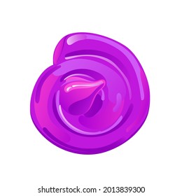 Purple slime stain, splash or blob. Pink jelly in cartoon flat style. Vector design elements..