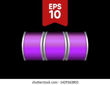 Purple Slot Machine Slots Reel Spin Gambling Vector Illustration